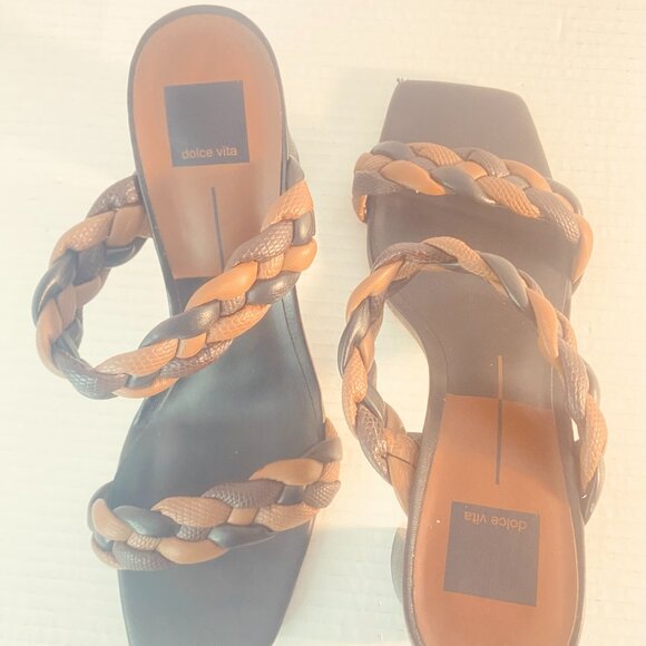 Beautiful Dolce Vita Braided Strap Sandals in Brown, Made in China, Size 10 - Picture 8 of 15